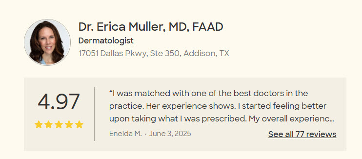 dr erica muller zocdoc score