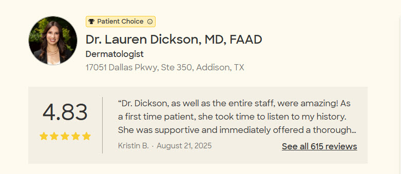 dr lauren dickson zocdoc score